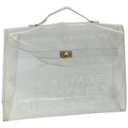 Pre-owned Vinyl handbags Hermès Vintage , White , Dames