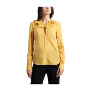 Gele Ruches Shirt met Geweven Stippen See by Chloé , Yellow , Dames