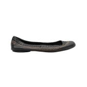 Pre-owned Leather flats Gucci Vintage , Black , Dames