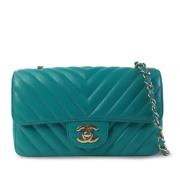 Pre-owned Leather shoulder-bags Chanel Vintage , Blue , Dames