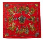 Pre-owned Silk scarves Hermès Vintage , Red , Dames