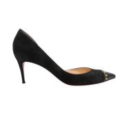 Pre-owned Suede heels Christian Louboutin Pre-owned , Black , Dames