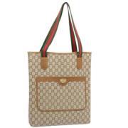 Pre-owned Leather totes Gucci Vintage , Beige , Dames