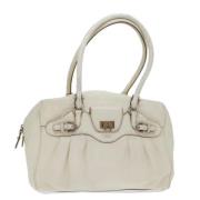 Pre-owned Leather handbags Salvatore Ferragamo Pre-owned , White , Dam...