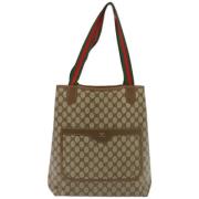 Pre-owned Canvas totes Gucci Vintage , Beige , Dames