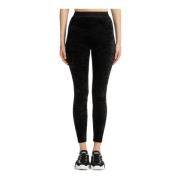 Geborduurde Logo Leggings Versace Jeans Couture , Black , Dames