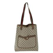 Pre-owned Leather totes Gucci Vintage , Beige , Dames