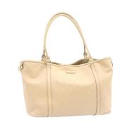 Pre-owned Leather totes Gucci Vintage , Beige , Dames