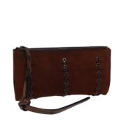 Pre-owned Suede pouches Gucci Vintage , Brown , Dames