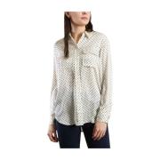 Ster Patroon Slim Fit Shirt Equipment , Beige , Dames