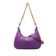 Pre-owned Leather shoulder-bags Gucci Vintage , Purple , Dames