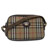 Pre-owned Canvas shoulder-bags Burberry Vintage , Beige , Dames