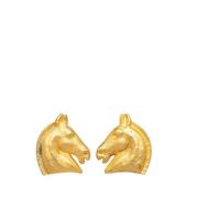 Pre-owned Metal earrings Hermès Vintage , Yellow , Dames