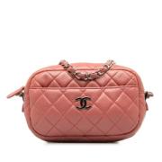 Pre-owned Leather chanel-bags Chanel Vintage , Pink , Dames