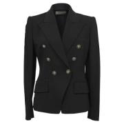 Pre-owned Wool outerwear Versace Pre-owned , Black , Dames