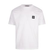 Wit Katoenen Jersey Slim Fit T-shirt Stone Island , White , Heren