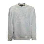 Katoenen Crewneck Sweatshirt met Logo Emporio Armani , Beige , Heren