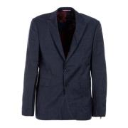 Elegante Heren Blazer Blauw Wol Tommy Hilfiger , Blue , Heren