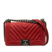 Pre-owned Leather chanel-bags Chanel Vintage , Red , Dames