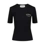 Moderne Slim Fit Katoenen T-shirt Iceberg , Black , Dames