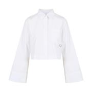 Eco-Poplin Flared Sleeve Shirt Iceberg , White , Dames