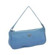 Pre-owned Nylon pouches Prada Vintage , Blue , Dames