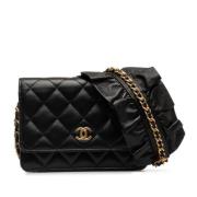 Pre-owned Leather chanel-bags Chanel Vintage , Black , Dames