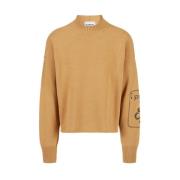 Geborduurde Logo Crew-neck Sweater Iceberg , Brown , Heren