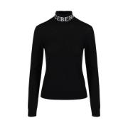 Merino Mock-neck Sweater Iceberg , Black , Dames