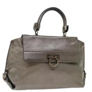 Pre-owned Leather handbags Salvatore Ferragamo Pre-owned , Gray , Dame...