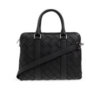 Leren aktetas Bottega Veneta , Black , Heren