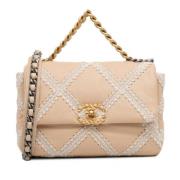 Pre-owned Leather chanel-bags Chanel Vintage , Beige , Dames