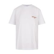 Wit Katoenen Jersey Logo T-shirt Msgm , White , Dames