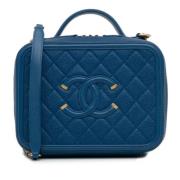 Pre-owned Leather chanel-bags Chanel Vintage , Blue , Dames