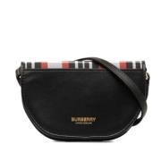 Pre-owned Leather shoulder-bags Burberry Vintage , Black , Dames