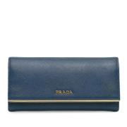 Pre-owned Leather wallets Prada Vintage , Blue , Dames