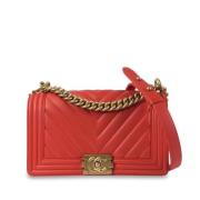 Pre-owned Leather chanel-bags Chanel Vintage , Red , Dames