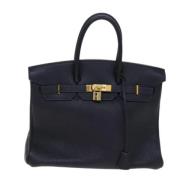 Pre-owned Leather handbags Hermès Vintage , Blue , Dames