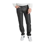 Linnen Denim Tapered Fit Jeans Naked & Famous Denim , Blue , Heren