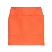 Katoenen Rok met Zakken en Rits Max Mara , Orange , Dames