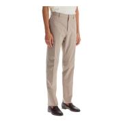 Slim Fit Katoenen Stretch Formele Broek Ermenegildo Zegna , Beige , He...