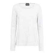 Basis Lange Mouw Tee Wit Katoen MOS Mosh , White , Dames