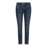 Blauwe Delta Jeans met Geborduurde Details MOS Mosh , Blue , Dames