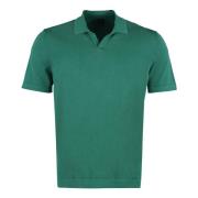 Gestreepte Kraag Katoenen Polo Shirt Drumohr , Green , Heren