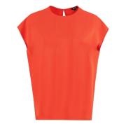 Button Back Crêpe Blouse Aspesi , Orange , Dames