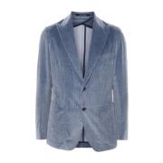 Steel Blue Corduroy Blazer Tagliatore , Blue , Heren