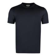 Katoenen Ribgebreide Crew T-Shirt Canali , Blue , Heren