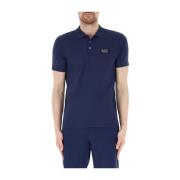 Blauwe Polo T-shirt Logo Basic Emporio Armani EA7 , Blue , Heren