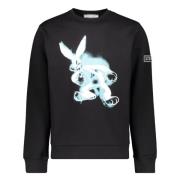 Maxi Print Katoenen Sweatshirt Iceberg , Black , Heren