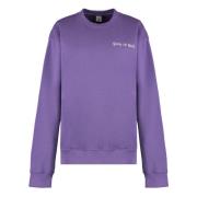 Katoenen Crew-Neck Sweatshirt Geribbelde Randen Sporty & Rich , Purple...